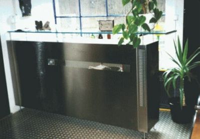 Theke Edelstahlkorpus mit Glasplatte