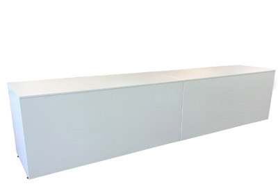 Messetheke Cateringtheke Klappbar KBS weiß mit Stellfüßen