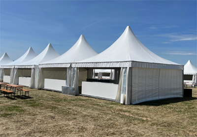 Klapptheke Festival weiß lackiert über 100 Stück auf Lager mit Transportbox