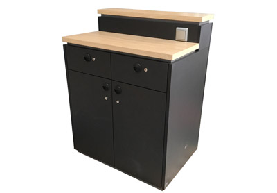 Messetheke Promotiontheke Verl schwarz lackiert