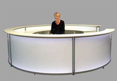 Rundtheke Leuchttheke Rio weiß