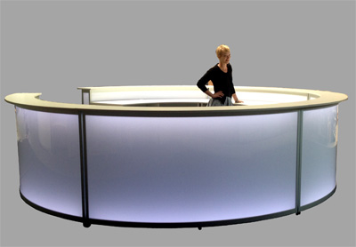 Rundtheke Leuchttheke Rio weiß